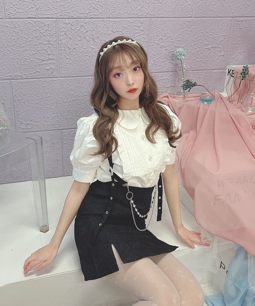 Swankiss（スワンキス）の「PI maid cotton B/L（シャツ/ブラウス・レディース・ホワイト/サックスブルー/ピンク・FREE）」の8枚目の写真