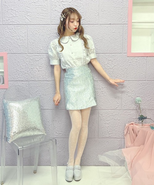 Swankiss（スワンキス）の「PI maid cotton B/L（シャツ/ブラウス・レディース・ホワイト/サックスブルー/ピンク・FREE）」の13枚目の写真