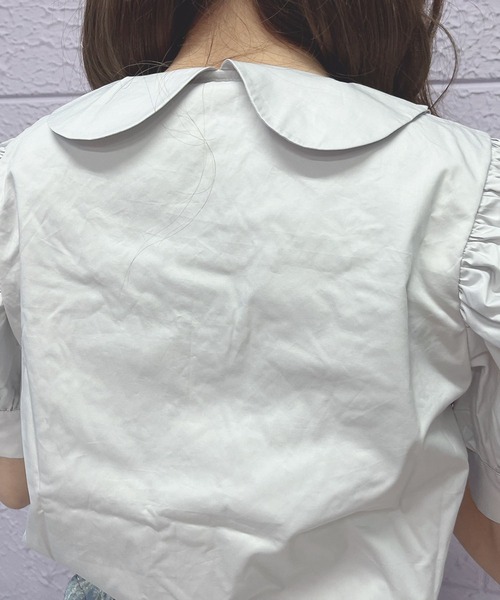 Swankiss（スワンキス）の「PI maid cotton B/L（シャツ/ブラウス・レディース・ホワイト/サックスブルー/ピンク・FREE）」の5枚目の写真