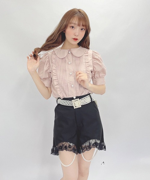 Swankiss（スワンキス）の「PI maid cotton B/L（シャツ/ブラウス・レディース・ホワイト/サックスブルー/ピンク・FREE）」の9枚目の写真