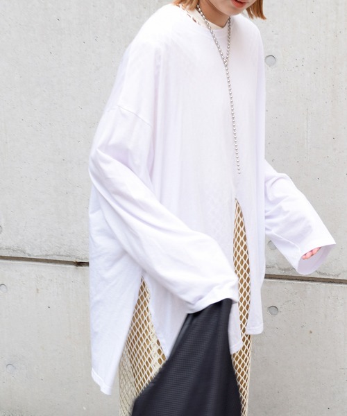 Marient(マリエント)の「センターオープンミューズロンTEE(Tシャツ/カットソー・レディース・ホワイト/カーキ/ブラック・FREE)」の1枚目の写真