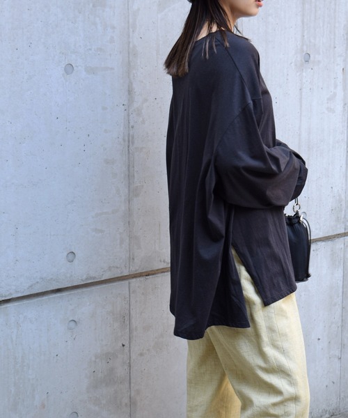 Marient(マリエント)の「センターオープンミューズロンTEE(Tシャツ/カットソー・レディース・ホワイト/カーキ/ブラック・FREE)」の5枚目の写真