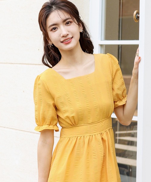 Amulet(アミュレット)の「パフスリーブワンピース(ワンピース・レディース・ブラック/イエロー・M/L/XL)」の14枚目の写真