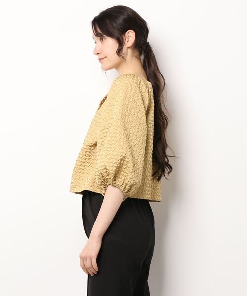 CAPRICIEUX LE'MAGE(カプリシューレマージュ)の「ポコポコ2WAYプルオーバー(シャツ/ブラウス・レディース・ホワイト/イエロー/ブラック・FREE)」の4枚目の写真