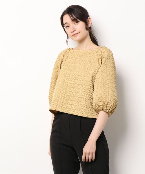 CAPRICIEUX LE'MAGE(カプリシューレマージュ)の「ポコポコ2WAYプルオーバー(シャツ/ブラウス・レディース・ホワイト/イエロー/ブラック・FREE)」の6枚目の写真