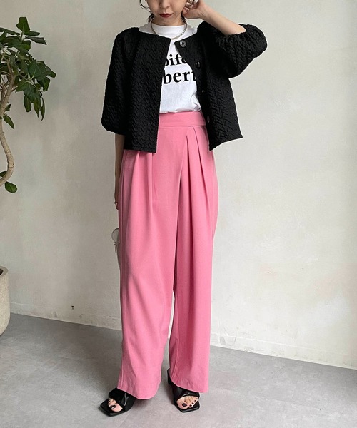 CAPRICIEUX LE'MAGE(カプリシューレマージュ)の「ポコポコ2WAYプルオーバー(シャツ/ブラウス・レディース・ホワイト/イエロー/ブラック・FREE)」の15枚目の写真