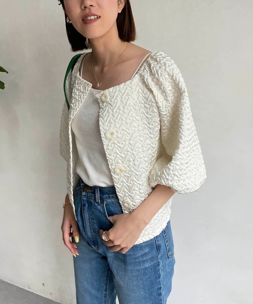 CAPRICIEUX LE'MAGE(カプリシューレマージュ)の「ポコポコ2WAYプルオーバー(シャツ/ブラウス・レディース・ホワイト/イエロー/ブラック・FREE)」の16枚目の写真