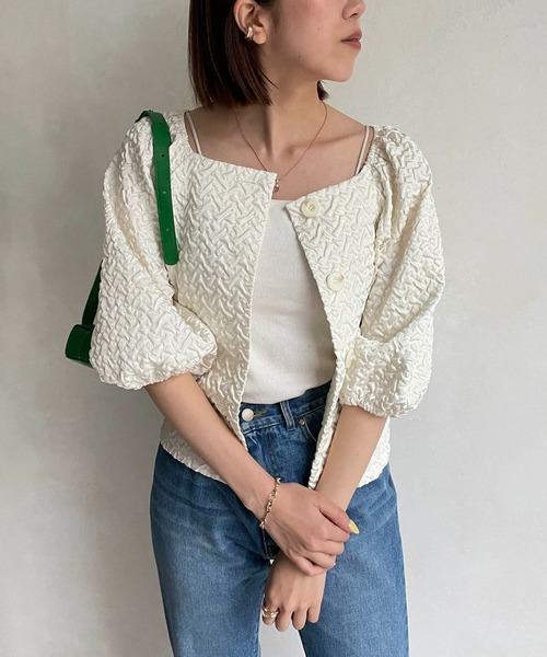 CAPRICIEUX LE'MAGE(カプリシューレマージュ)の「ポコポコ2WAYプルオーバー(シャツ/ブラウス・レディース・ホワイト/イエロー/ブラック・FREE)」の17枚目の写真