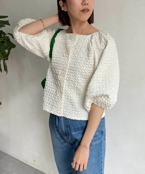 CAPRICIEUX LE'MAGE(カプリシューレマージュ)の「ポコポコ2WAYプルオーバー(シャツ/ブラウス・レディース・ホワイト/イエロー/ブラック・FREE)」の19枚目の写真