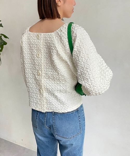 CAPRICIEUX LE'MAGE(カプリシューレマージュ)の「ポコポコ2WAYプルオーバー(シャツ/ブラウス・レディース・ホワイト/イエロー/ブラック・FREE)」の20枚目の写真