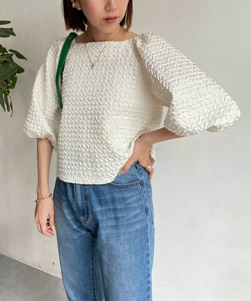 CAPRICIEUX LE'MAGE(カプリシューレマージュ)の「ポコポコ2WAYプルオーバー(シャツ/ブラウス・レディース・ホワイト/イエロー/ブラック・FREE)」の21枚目の写真