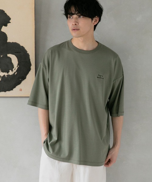 LOWRYS FARM(ローリーズファーム)の「シルケットロゴシシュウTシャツ 347263(Tシャツ/カットソー・メンズ・グレー/ホワイト/レッド/グリーン・MEDIUM/LARGE)」の1枚目の写真