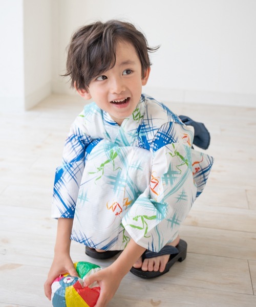 ゆかた館グレース(ユカタカングレース)の「キッズ浴衣 2点セット(浴衣/帯)(浴衣・キッズ・グレー系/ホワイト系・100cm/110cm/120cm)」の7枚目の写真