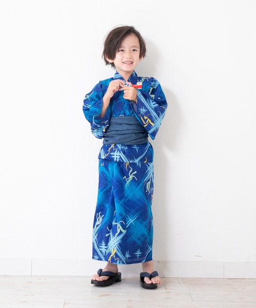 ゆかた館グレース(ユカタカングレース)の「キッズ浴衣 2点セット(浴衣/帯)(浴衣・キッズ・グレー系/ホワイト系・100cm/110cm/120cm)」の13枚目の写真