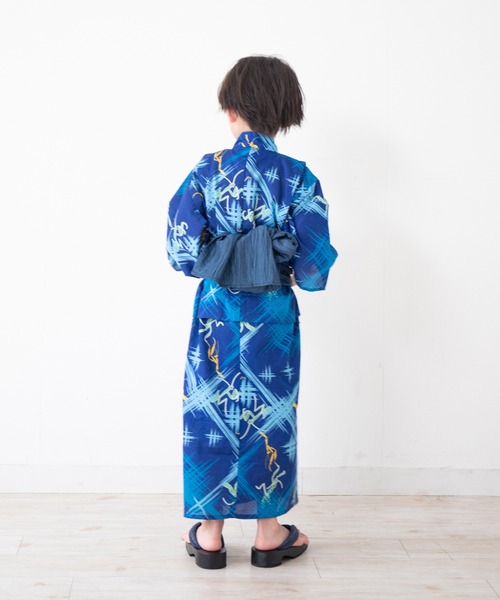 ゆかた館グレース(ユカタカングレース)の「キッズ浴衣 2点セット(浴衣/帯)(浴衣・キッズ・グレー系/ホワイト系・100cm/110cm/120cm)」の14枚目の写真