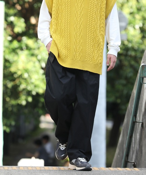 re_k by JUNRED（レクバイジュンレッド）の「re_k by JUNRED / ツータックモンスターワイドライトパンツ（その他パンツ・メンズ・ブラック/キナリ/グリーン・S/L/M）」の12枚目の写真