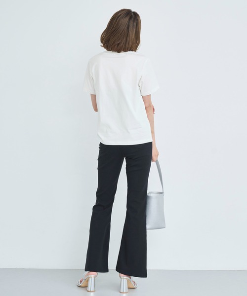 ストレッチハイウエストフレアパンツ 黒 ハイバーストレッチ】【XS~Lサイズ展開】ハイウエスト ブラック フレア