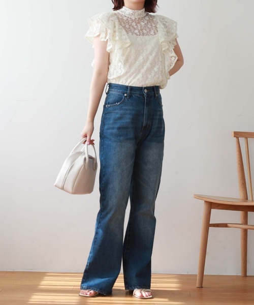 archives（アルシーヴ）の「スリットデニム（デニムパンツ・レディース・ブラック/ブルー/サックスブルー・SMALL/MEDIUM）」の4枚目の写真