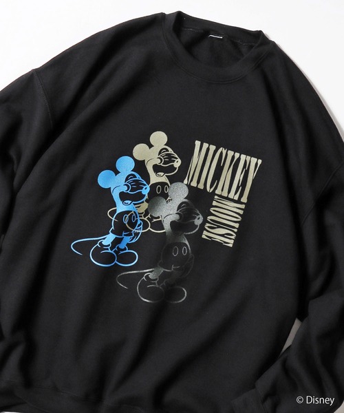 MICKEY MOUSE（ミッキーマウス）の「ROOPTOKYO別注:<MICKEY> クルーネックスウェット ディズニー キャラデザイン オーバーサイズ（スウェット・レディース・ブラック/ネイビー/グレー・M/L/XL）」の10枚目の写真