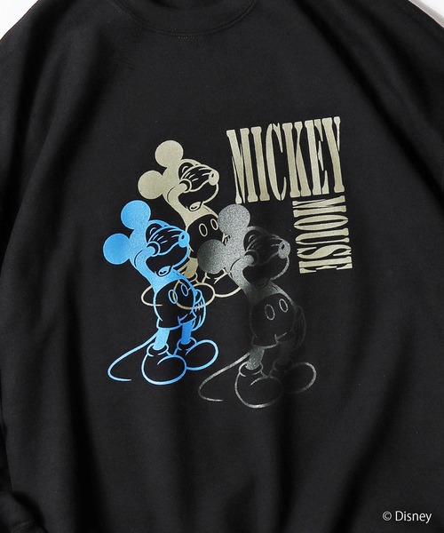 MICKEY MOUSE（ミッキーマウス）の「ROOPTOKYO別注:<MICKEY> クルーネックスウェット ディズニー キャラデザイン オーバーサイズ（スウェット・レディース・ブラック/ネイビー/グレー・M/L/XL）」の5枚目の写真