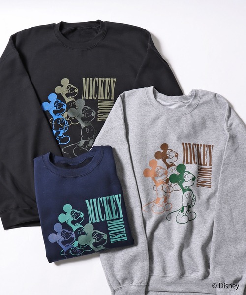 MICKEY MOUSE（ミッキーマウス）の「ROOPTOKYO別注:<MICKEY> クルーネックスウェット ディズニー キャラデザイン オーバーサイズ（スウェット・レディース・ブラック/ネイビー/グレー・M/L/XL）」の9枚目の写真