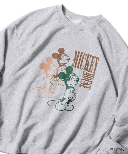 MICKEY MOUSE（ミッキーマウス）の「ROOPTOKYO別注:<MICKEY> クルーネックスウェット ディズニー キャラデザイン オーバーサイズ（スウェット・レディース・ブラック/ネイビー/グレー・M/L/XL）」の21枚目の写真