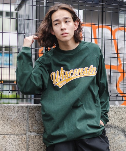 WEGO（ウィゴー）の「WEGO/ヘビーウエイト スタジアムロゴロンT（Tシャツ/カットソー・メンズ・ダークグリーン/サックスブルー/オレンジ/グレー系その他・MEDIUM/LARGE）」の14枚目の写真