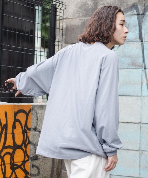 WEGO（ウィゴー）の「WEGO/ヘビーウエイト スタジアムロゴロンT（Tシャツ/カットソー・メンズ・ダークグリーン/サックスブルー/オレンジ/グレー系その他・MEDIUM/LARGE）」の6枚目の写真