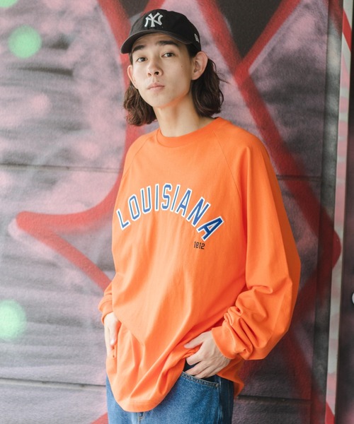 WEGO（ウィゴー）の「WEGO/ヘビーウエイト スタジアムロゴロンT（Tシャツ/カットソー・メンズ・ダークグリーン/サックスブルー/オレンジ/グレー系その他・MEDIUM/LARGE）」の19枚目の写真