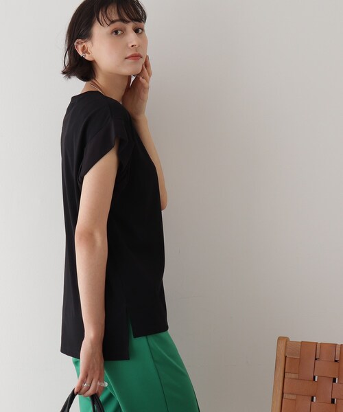 DRESKIP(ドレスキップ)の「◆【接触冷感】きれい見えTシャツ(Tシャツ/カットソー・レディース・ブラック/ブルー/キャメル/ピンク系・02/03)」の22枚目の写真