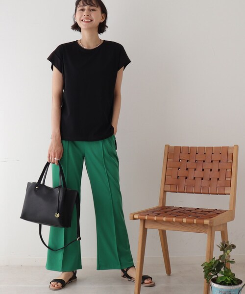 DRESKIP(ドレスキップ)の「◆【接触冷感】きれい見えTシャツ(Tシャツ/カットソー・レディース・ブラック/ブルー/キャメル/ピンク系・02/03)」の10枚目の写真