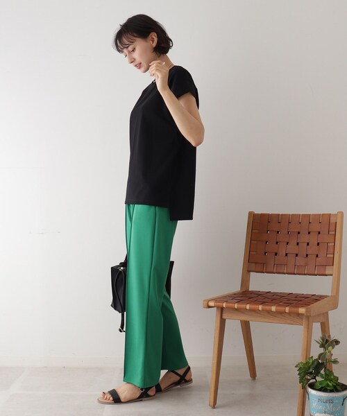 DRESKIP(ドレスキップ)の「◆【接触冷感】きれい見えTシャツ(Tシャツ/カットソー・レディース・ブラック/ブルー/キャメル/ピンク系・02/03)」の18枚目の写真