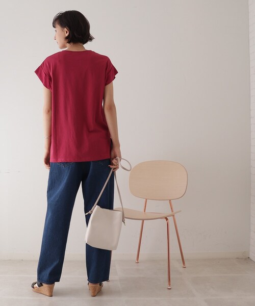 DRESKIP(ドレスキップ)の「◆【接触冷感】きれい見えTシャツ(Tシャツ/カットソー・レディース・ブラック/ブルー/キャメル/ピンク系・02/03)」の12枚目の写真