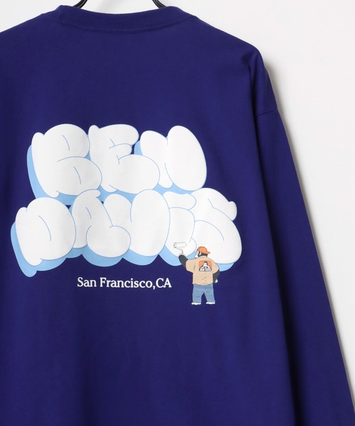 BEN DAVIS(ベンデイビス)の「BEN DAVIS/ベンデイビス ビッグシルエット グラフィティ バブルロゴ バックプリント ロングスリーブTシャツ(Tシャツ/カットソー・メンズ・ホワイト/ブラック/イエロー/パープル・M/L/XL)」の3枚目の写真