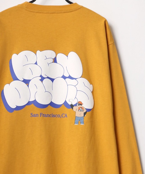 BEN DAVIS(ベンデイビス)の「BEN DAVIS/ベンデイビス ビッグシルエット グラフィティ バブルロゴ バックプリント ロングスリーブTシャツ(Tシャツ/カットソー・メンズ・ホワイト/ブラック/イエロー/パープル・M/L/XL)」の4枚目の写真