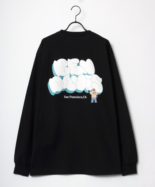 BEN DAVIS(ベンデイビス)の「BEN DAVIS/ベンデイビス ビッグシルエット グラフィティ バブルロゴ バックプリント ロングスリーブTシャツ(Tシャツ/カットソー・メンズ・ホワイト/ブラック/イエロー/パープル・M/L/XL)」の12枚目の写真