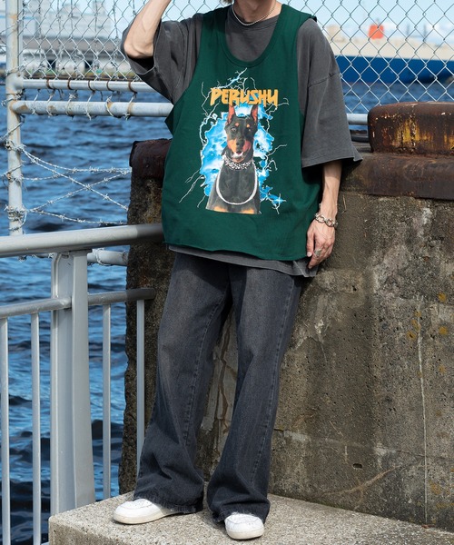 Perushu（ペルーシュ）の「オーバーバンドタンクトップ（タンクトップ・メンズ・ブラック/グリーン/レッド・LARGE/MEDIUM）」の14枚目の写真