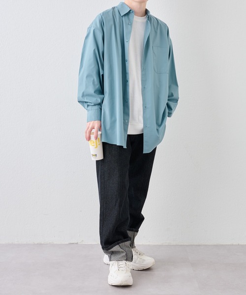 COLONY 2139（コロニートゥーワンスリーナイン）の「relaxFIT長袖レギュラーカラーシャツ / UNISEX（シャツ/ブラウス・メンズ・ホワイト/ベージュ/ダークグリーン/サックスブルー・MEDIUM/LARGE）」の22枚目の写真