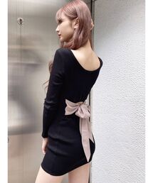 GYDA | バックリボン テレコミニワンピース(ワンピース)