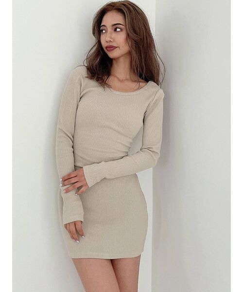 GYDA(ジェイダ)の「バックリボン テレコミニワンピース(ワンピース・レディース・ブラック/カーキ/アイボリー・FREE)」の10枚目の写真