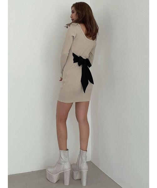 GYDA(ジェイダ)の「バックリボン テレコミニワンピース(ワンピース・レディース・ブラック/カーキ/アイボリー・FREE)」の8枚目の写真