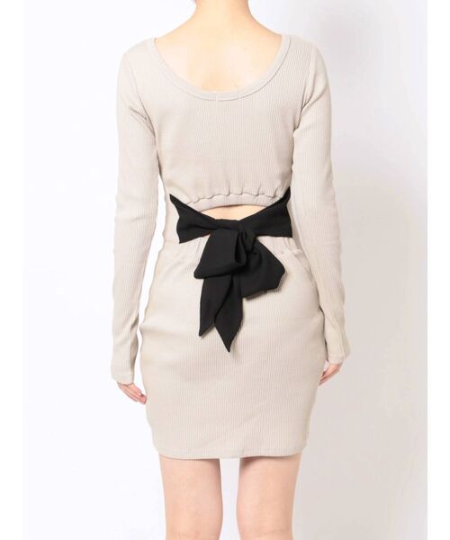 GYDA(ジェイダ)の「バックリボン テレコミニワンピース(ワンピース・レディース・ブラック/カーキ/アイボリー・FREE)」の17枚目の写真