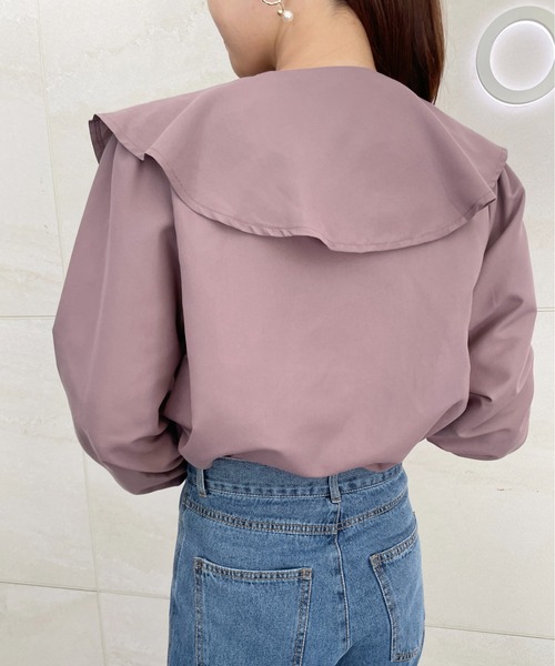 Meli rich(メリーリッチ)の「ベルスリーブフリルカラーブラウス(シャツ/ブラウス・レディース・オフホワイト/スモークピンク/グレイッシュブルー/ブラック・MEDIUM)」の20枚目の写真