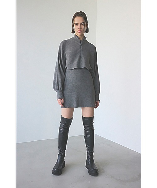 SLY ブーツ OPEN TOE KNIT KNEE HIGH BOOTS オープントゥ ニット