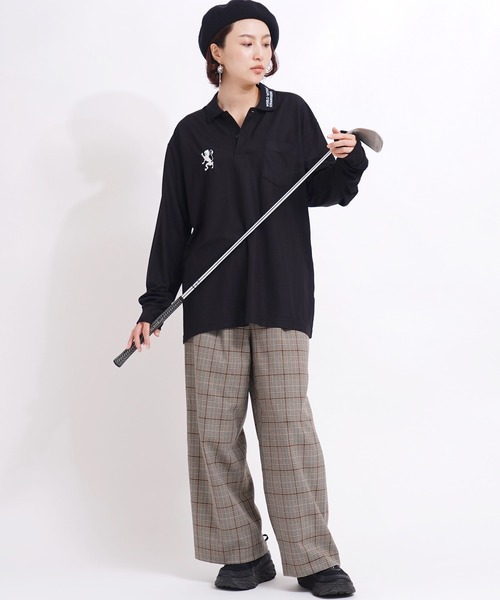 GIORDANO（ジョルダーノ）の「[GIORDANO] ライオン刺繍ロングスリーブポロシャツ（ポロシャツ・レディース・ホワイト/ブラック・LARGE/MEDIUM/X-LARGE）」の5枚目の写真