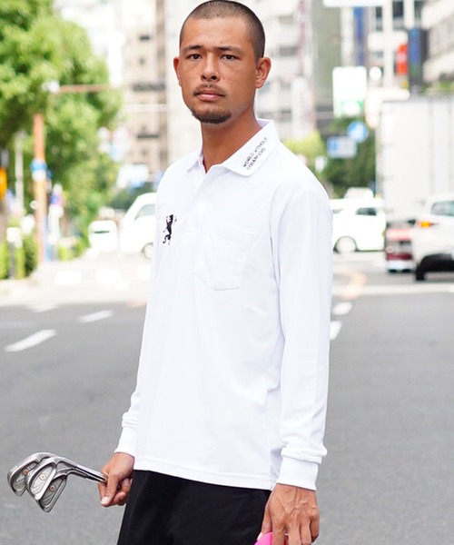 GIORDANO（ジョルダーノ）の「[GIORDANO] ライオン刺繍ロングスリーブポロシャツ（ポロシャツ・レディース・ホワイト/ブラック・LARGE/MEDIUM/X-LARGE）」の19枚目の写真