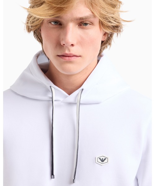 Emporio Armani◆マイクロロゴパッチフード付きスウェットシャツ EMPORIO ARMANI（エンポリオアルマーニ）の「【エンポリオ