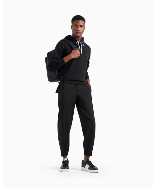 Emporio Armani◆マイクロロゴパッチフード付きスウェットシャツ エンポリオ アルマーニ】フード付きスウェットシャツ マイクロ