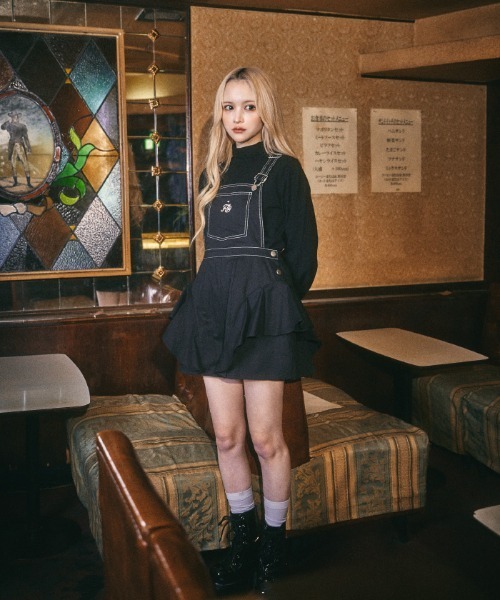FickleBebe（フィクルベベ）の「FBフリルオーバーオール（サロペット 