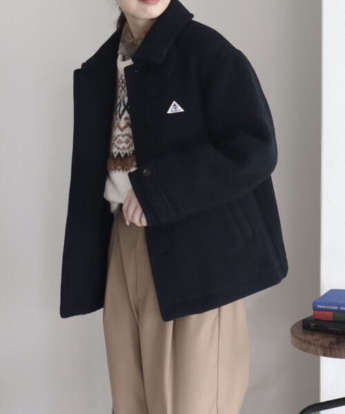 GEVACO(ゲバコ)の「【GEVACO/ゲバコ】ウールモッサ ステンカラーショートコート(ステンカラーコート・レディース・チャコールグレー/ベージュ/ネイビー・38/36)」の10枚目の写真